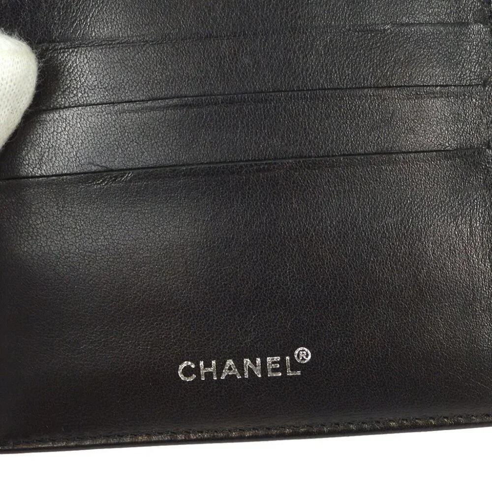 Chanel Travel Line Bifold Wallet Purse Black